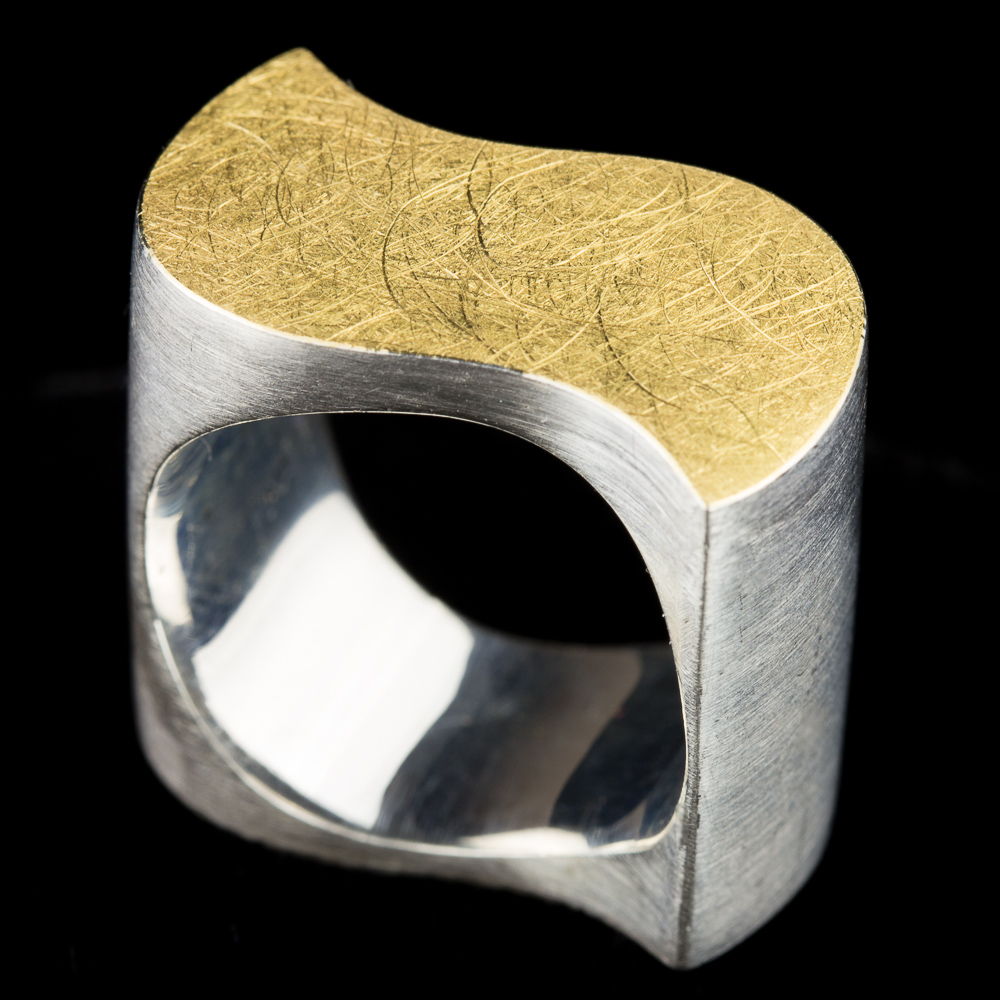 SCH04001 - Zilveren ring bicolor