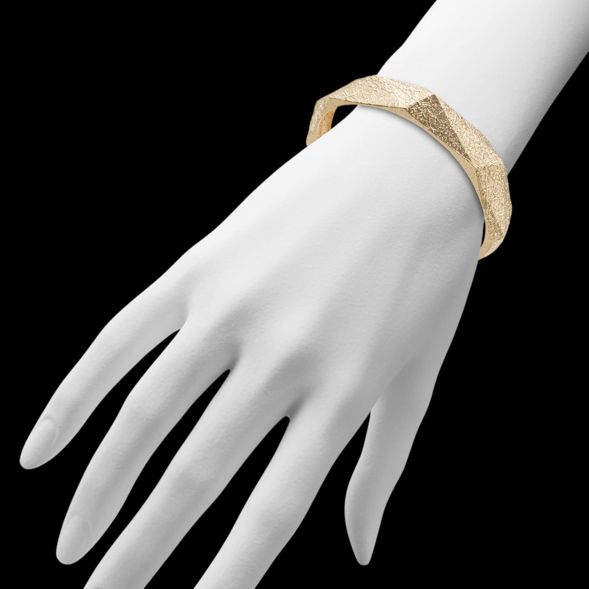 Gold-Plated Bangle with an Organic Finish