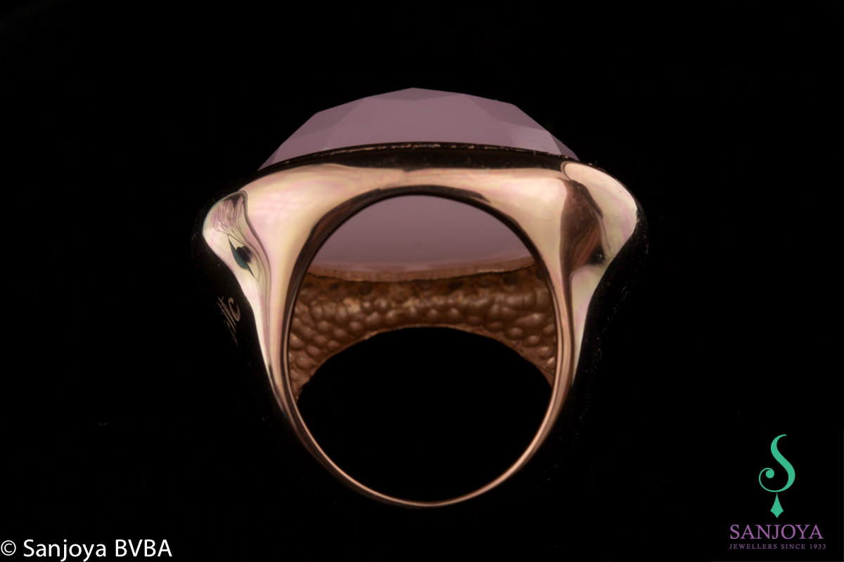 OX0114001.58 - Rosé ring met lichtroze kleursteen en zirkonia