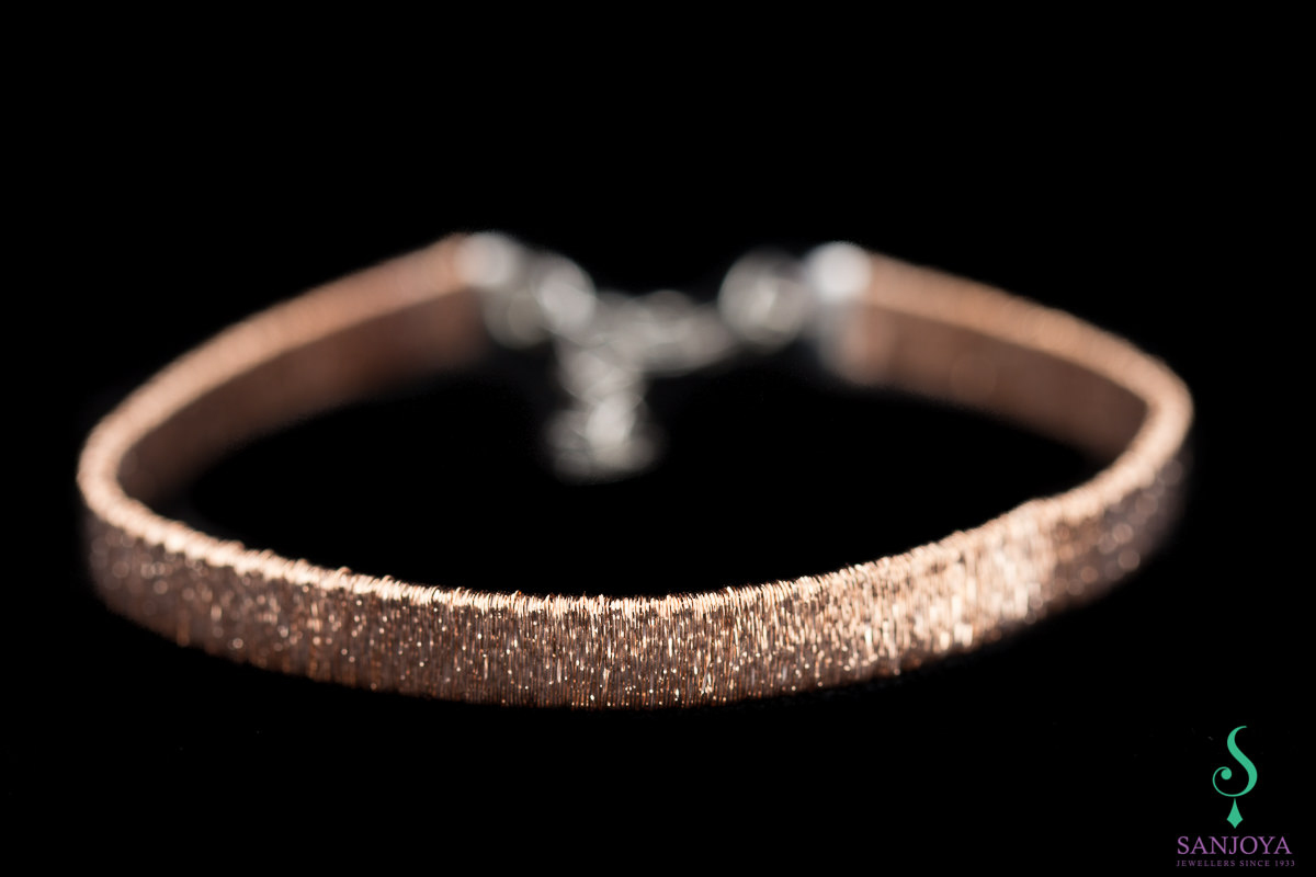 Refined rose bracelet of sterling silver, 6mm
