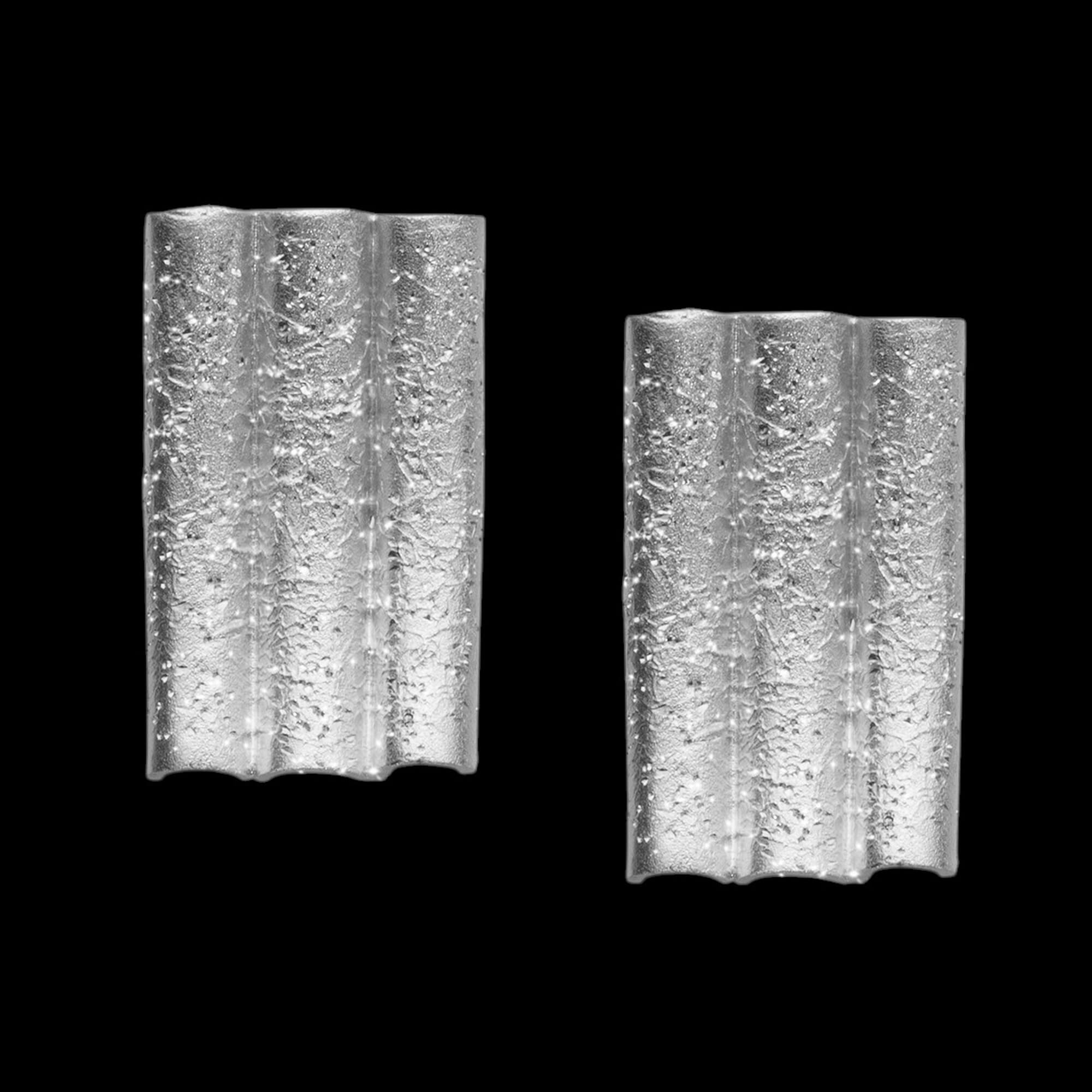 Short, silver and polished bar earrings