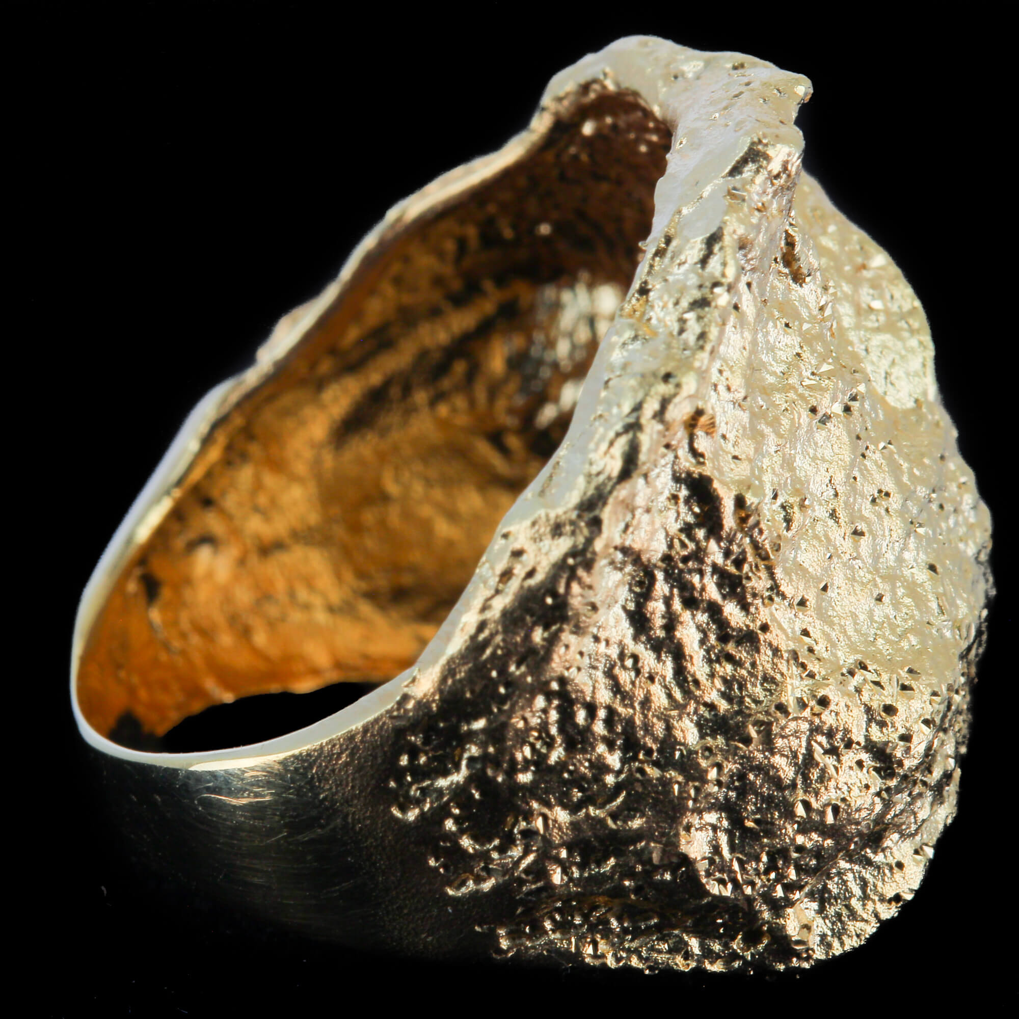 L092002G - Schitterende steenvormige gouden ring, 18kt