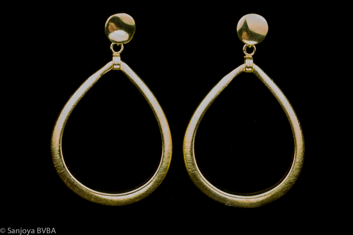 Large gold teardrop earrings