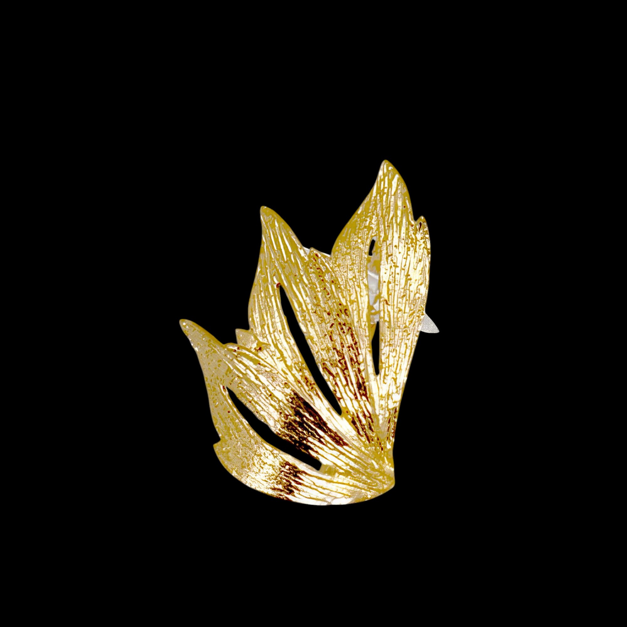 Vergulde en bladvormige broche/hanger