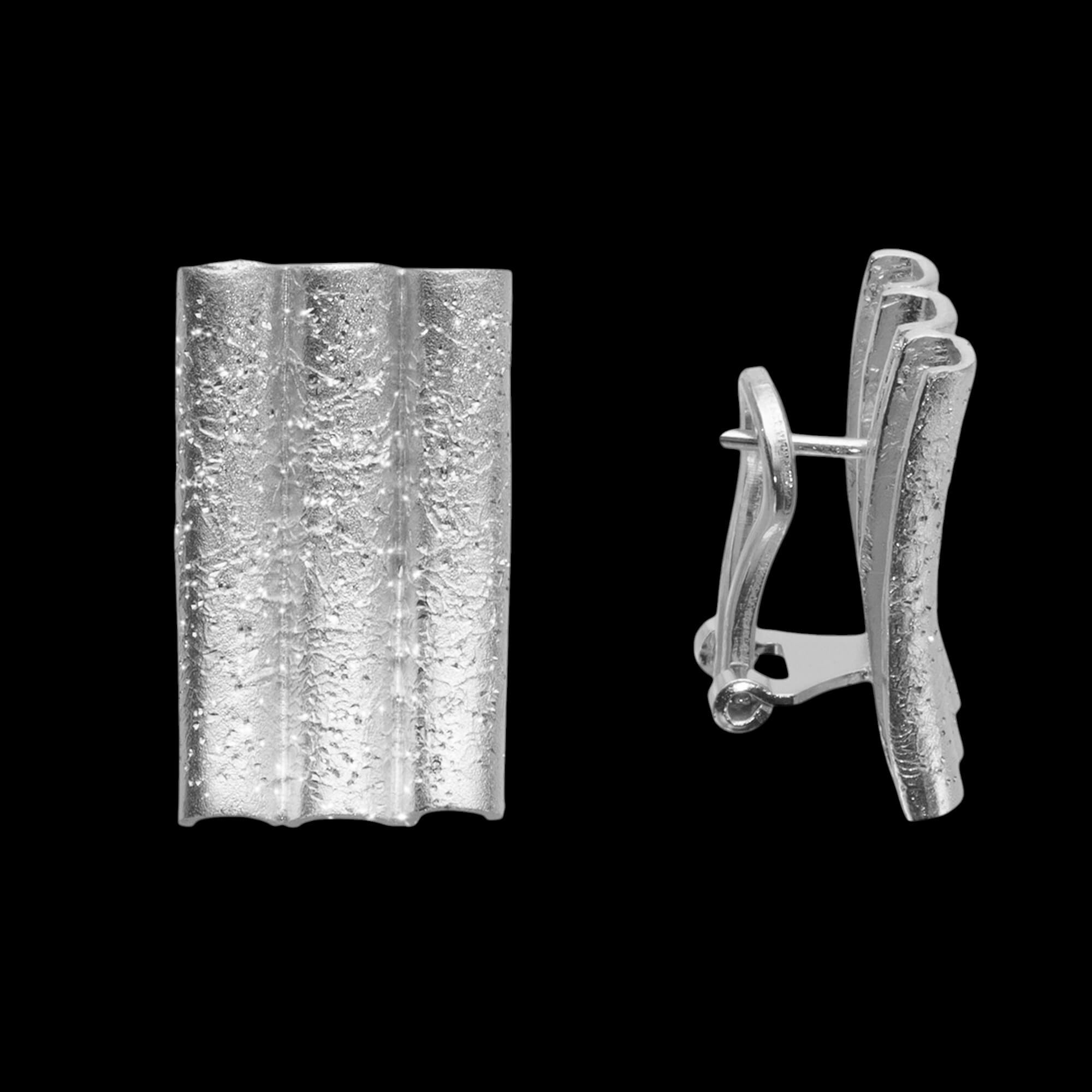 Boucles d'oreilles barrettes courtes, argentées et belles 