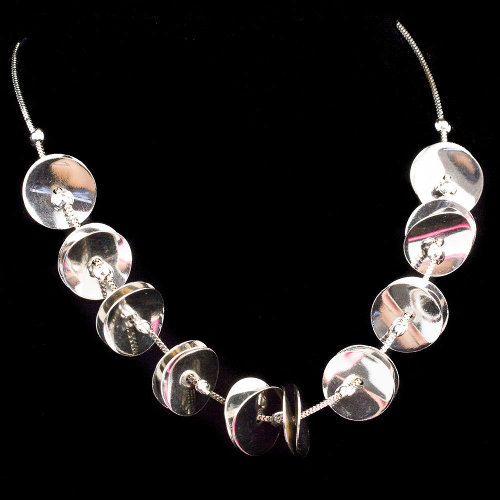 OX0413011 - Grieks zilveren collier met ronde hangertjes