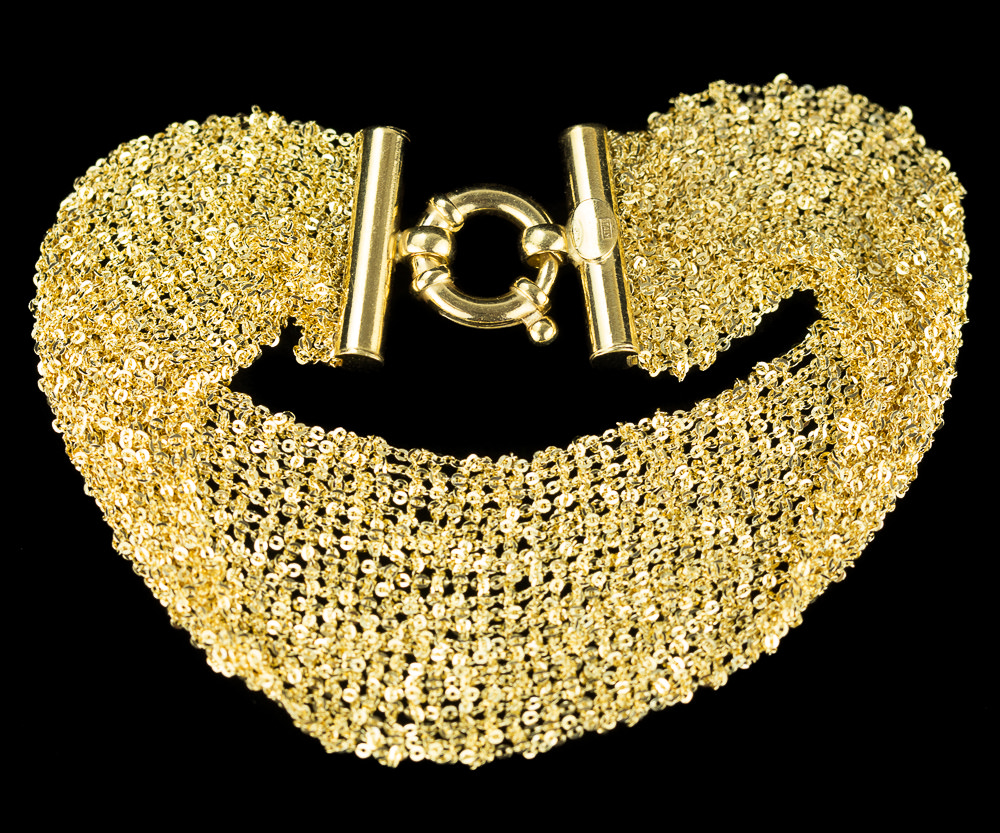 Gold plated bracelet of multiple chains