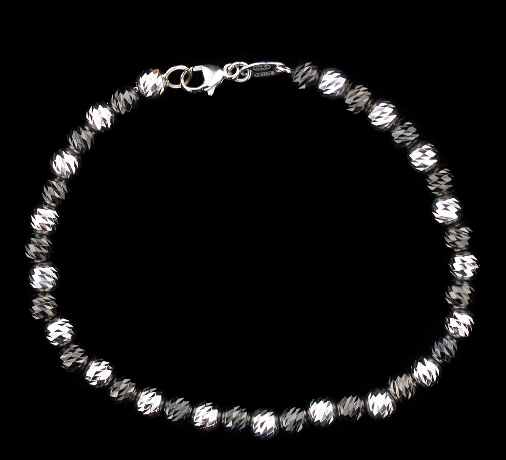 SC1212104.16.6 - Italiaans armbandje in zilver met grijs 6mm 6ZG