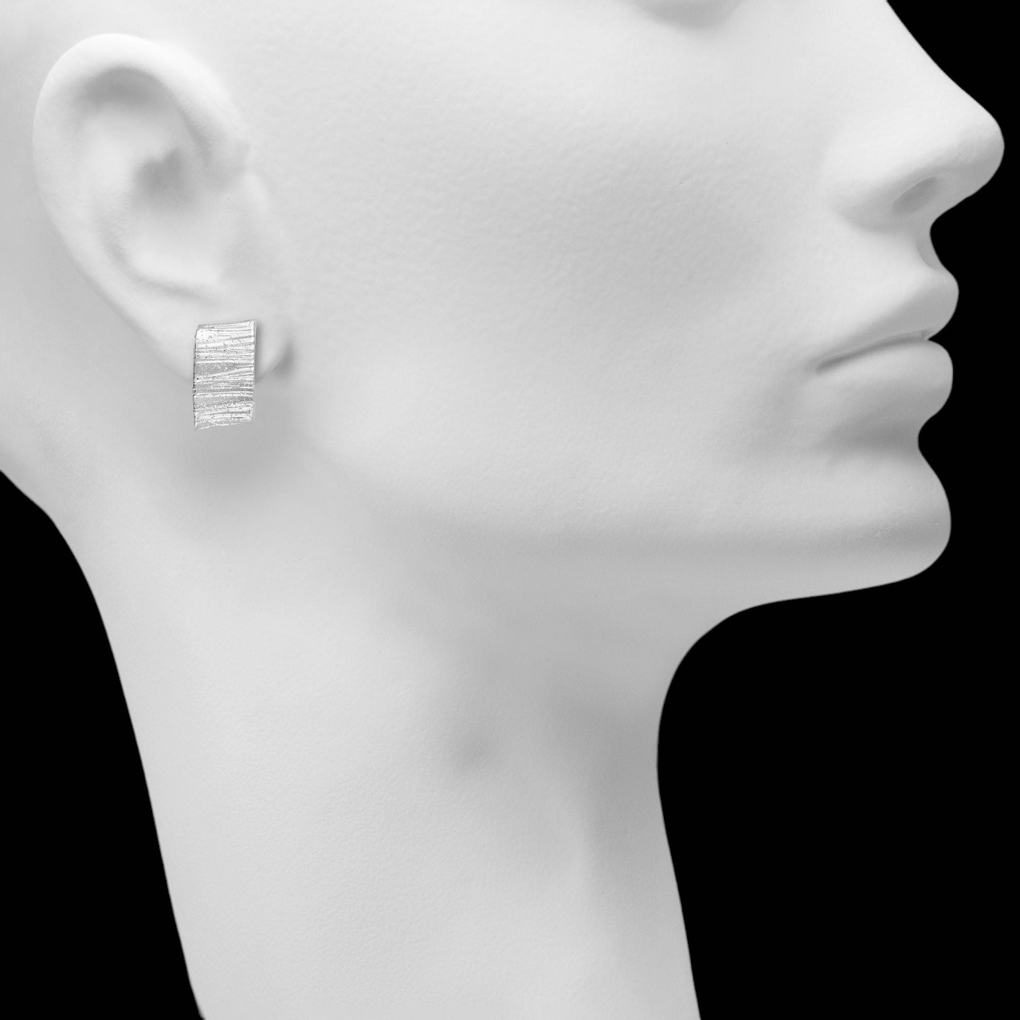 Rechthoekige en schitterende zilveren oorbellen