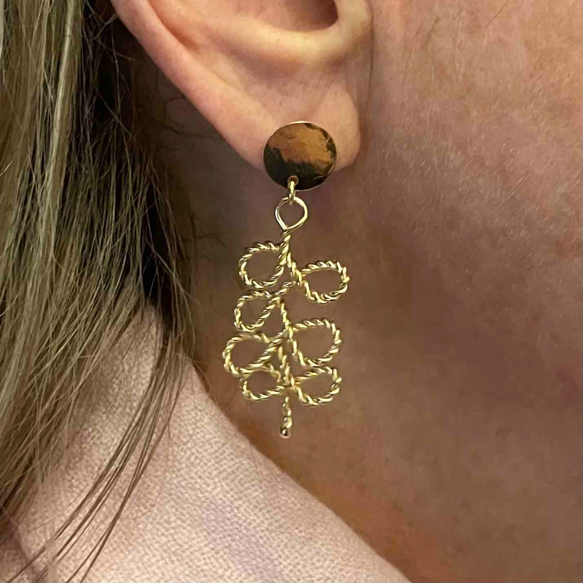 Refined and handmade gilt earrings