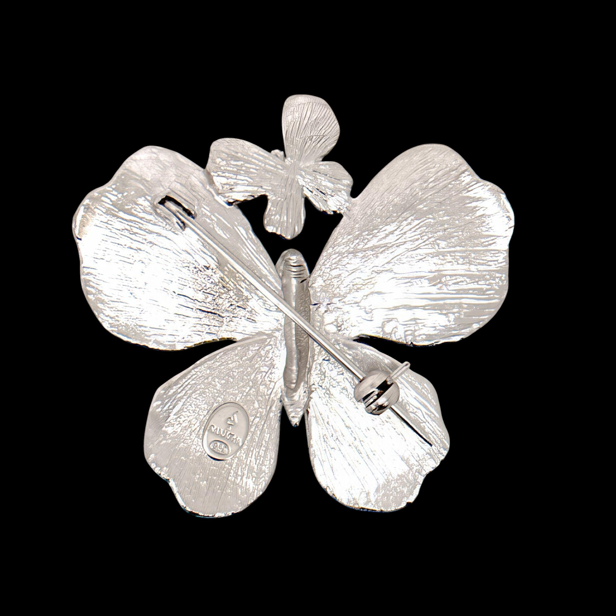 Schitterende en zilveren vlinder broche/hanger