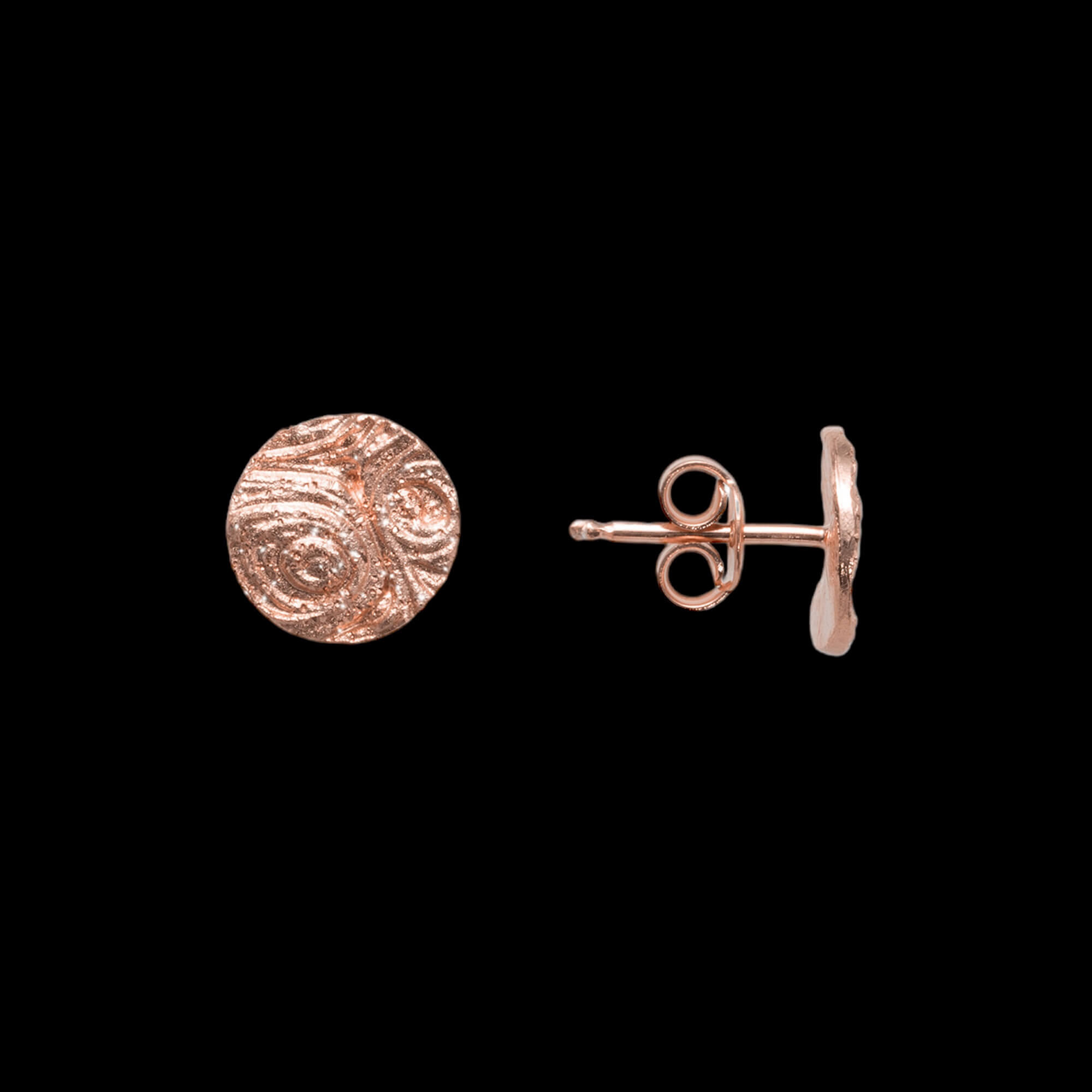 Round mini rosé edited earrings