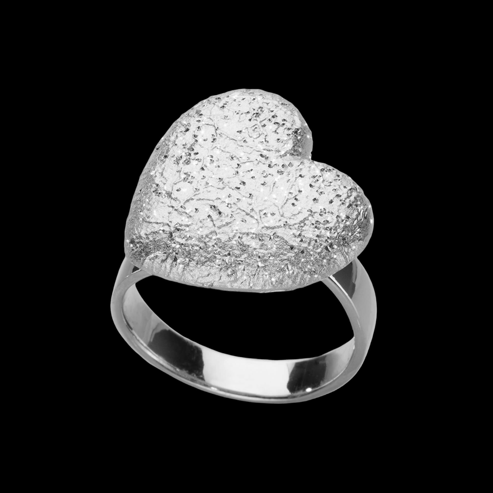 Silver Hartjes Ring; One Size