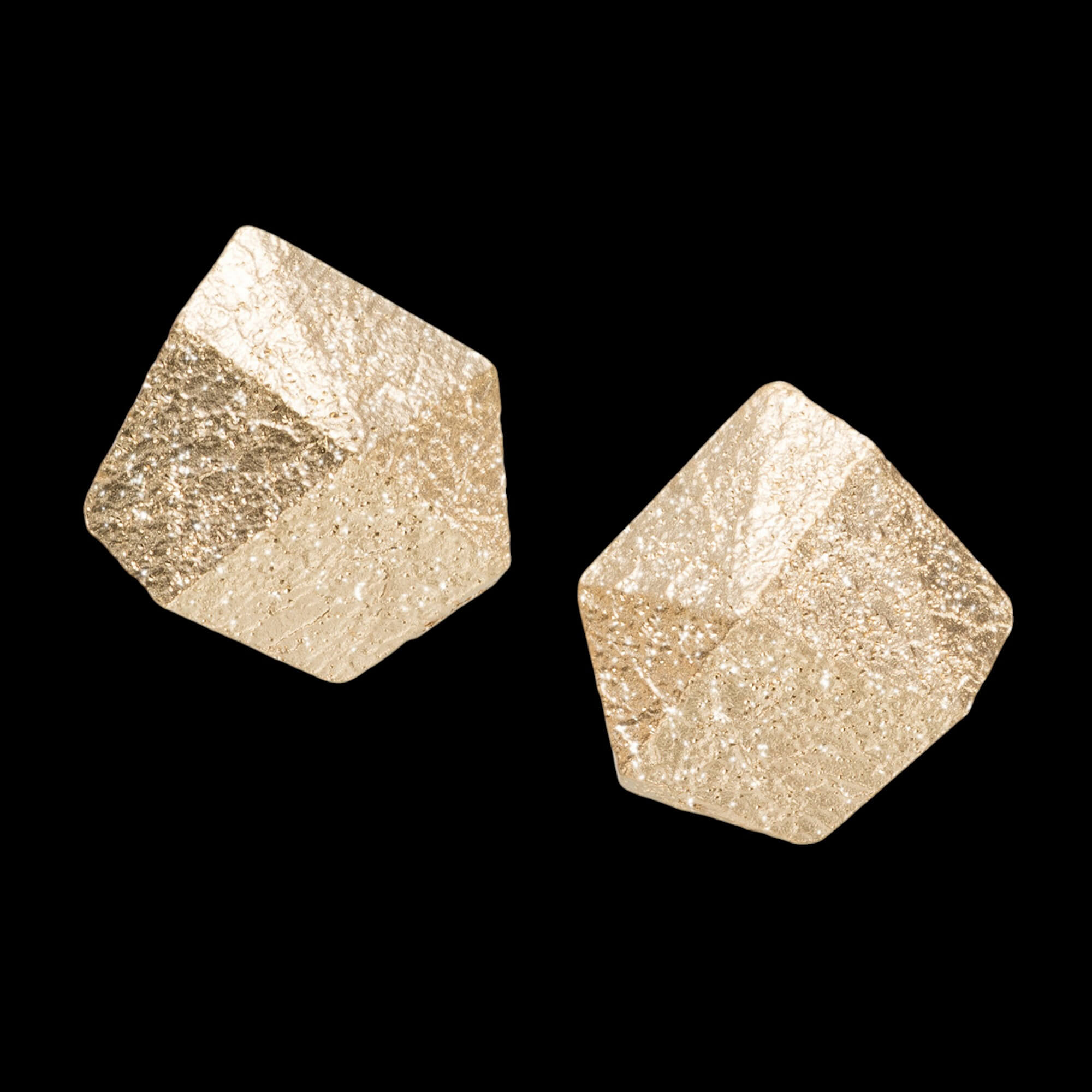 Gold-Plated Earrings with an Abstract Stone Look
