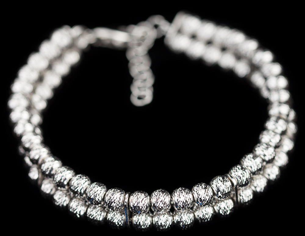 Sophisticated bracelet of two rows of silver 5mm