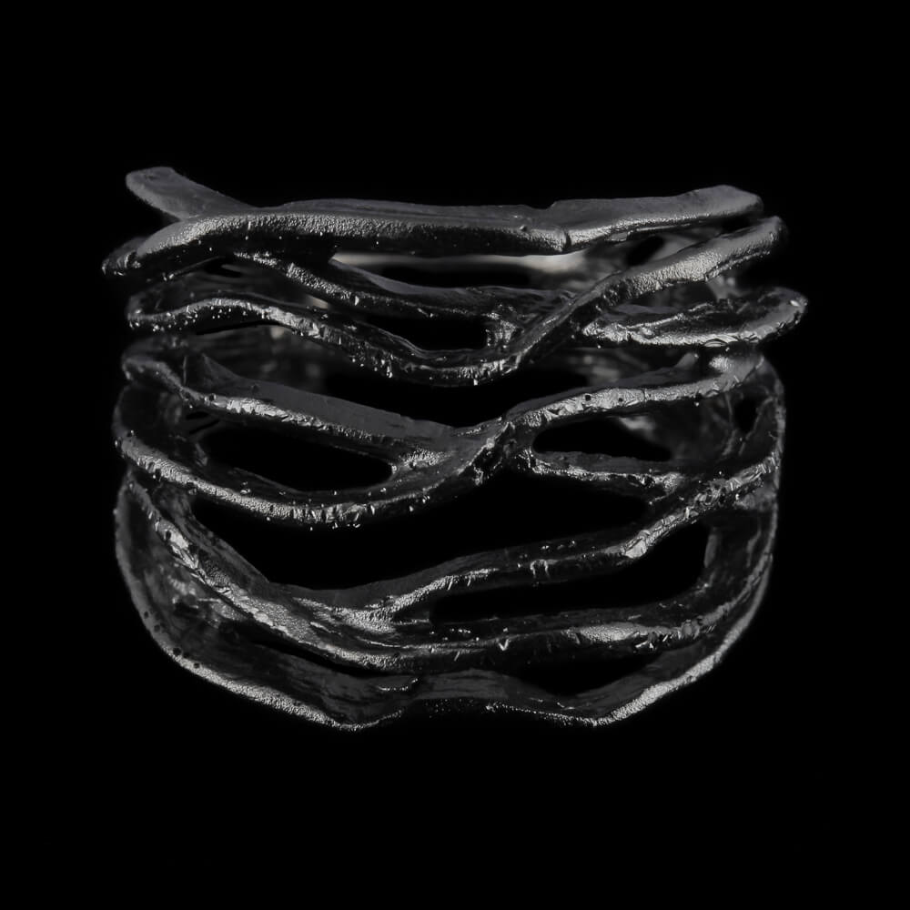 L0520013 - Magnifieke gediamanteerde ring van sterling zilver grijs