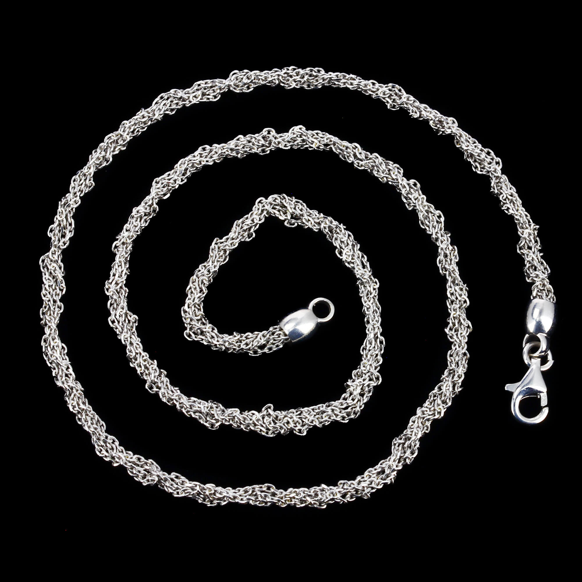 Short interwoven necklace from silver