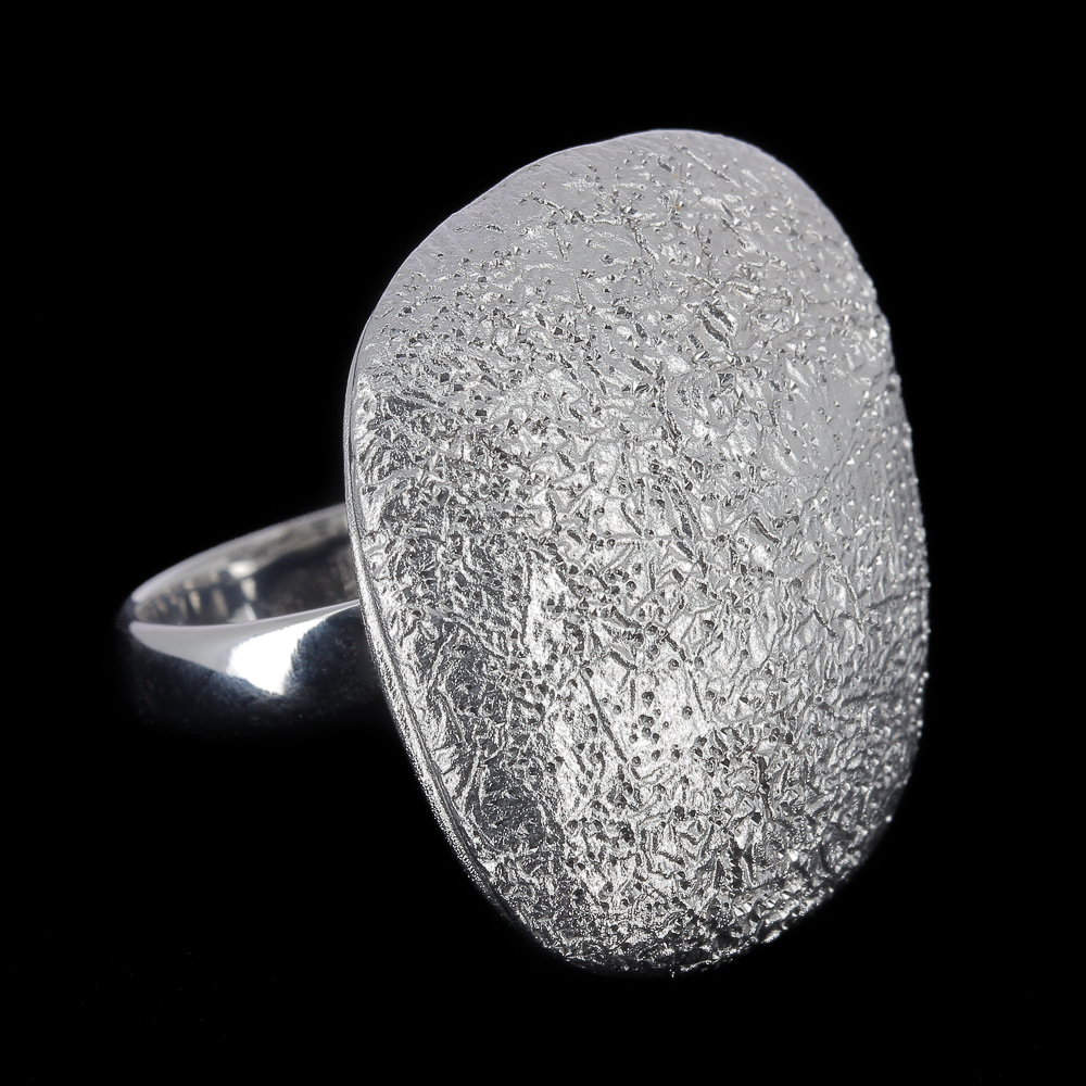 Large silver squares ring with rounded corners