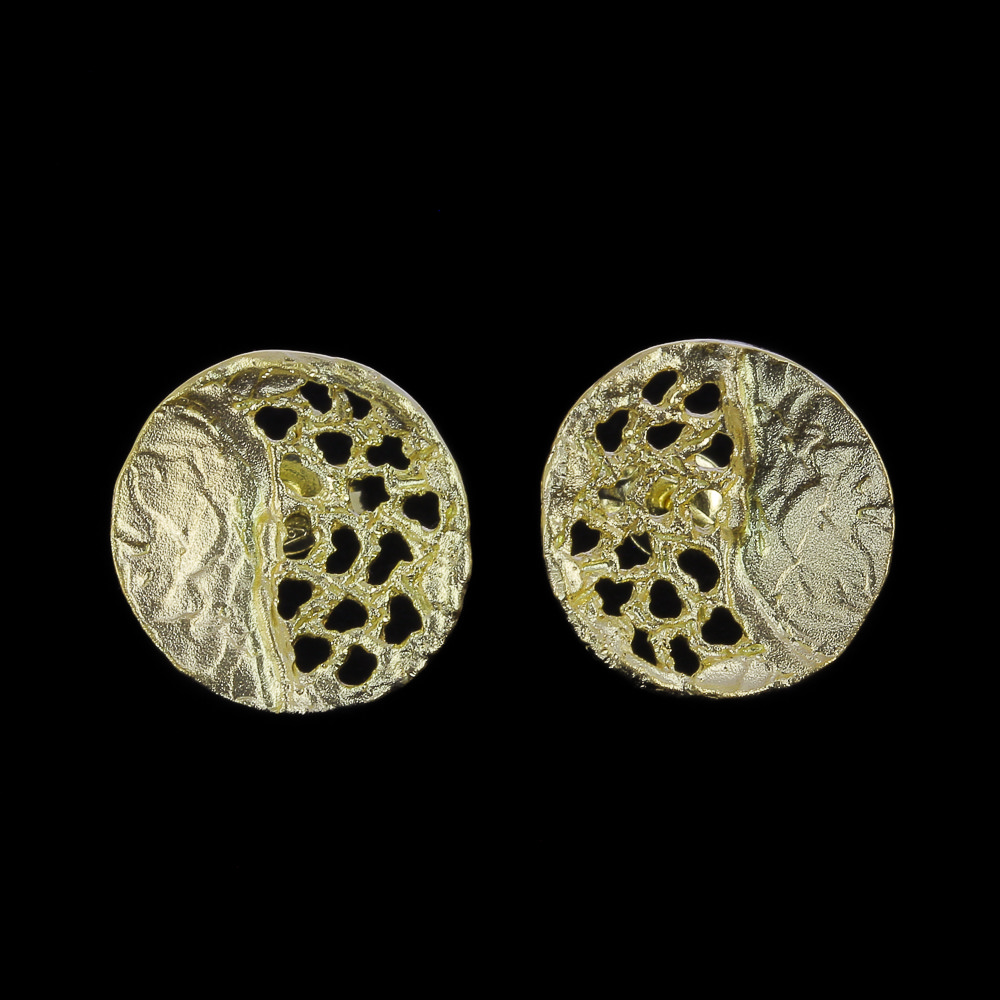 L0221005 - Bewerkte gouden oorbelletjes van 18kt goud