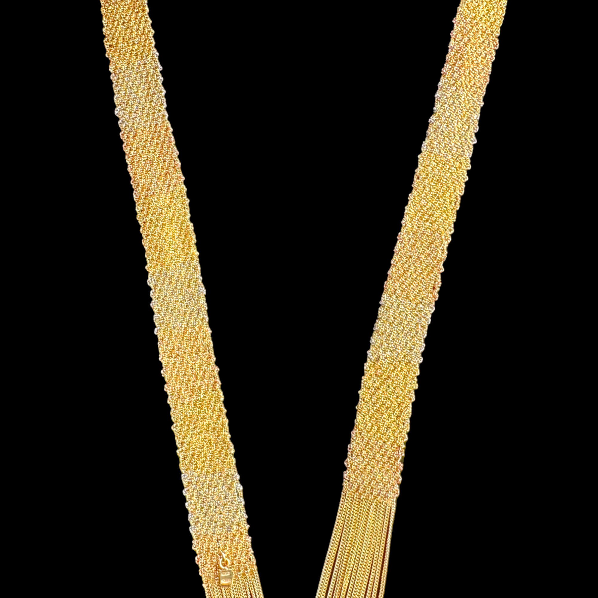 Three-colored gold-plated scarf of interwoven chains