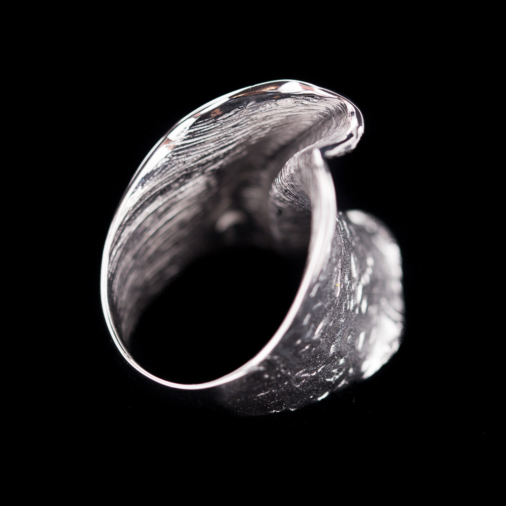 Sterling silver ring, matt and polished, smaller version