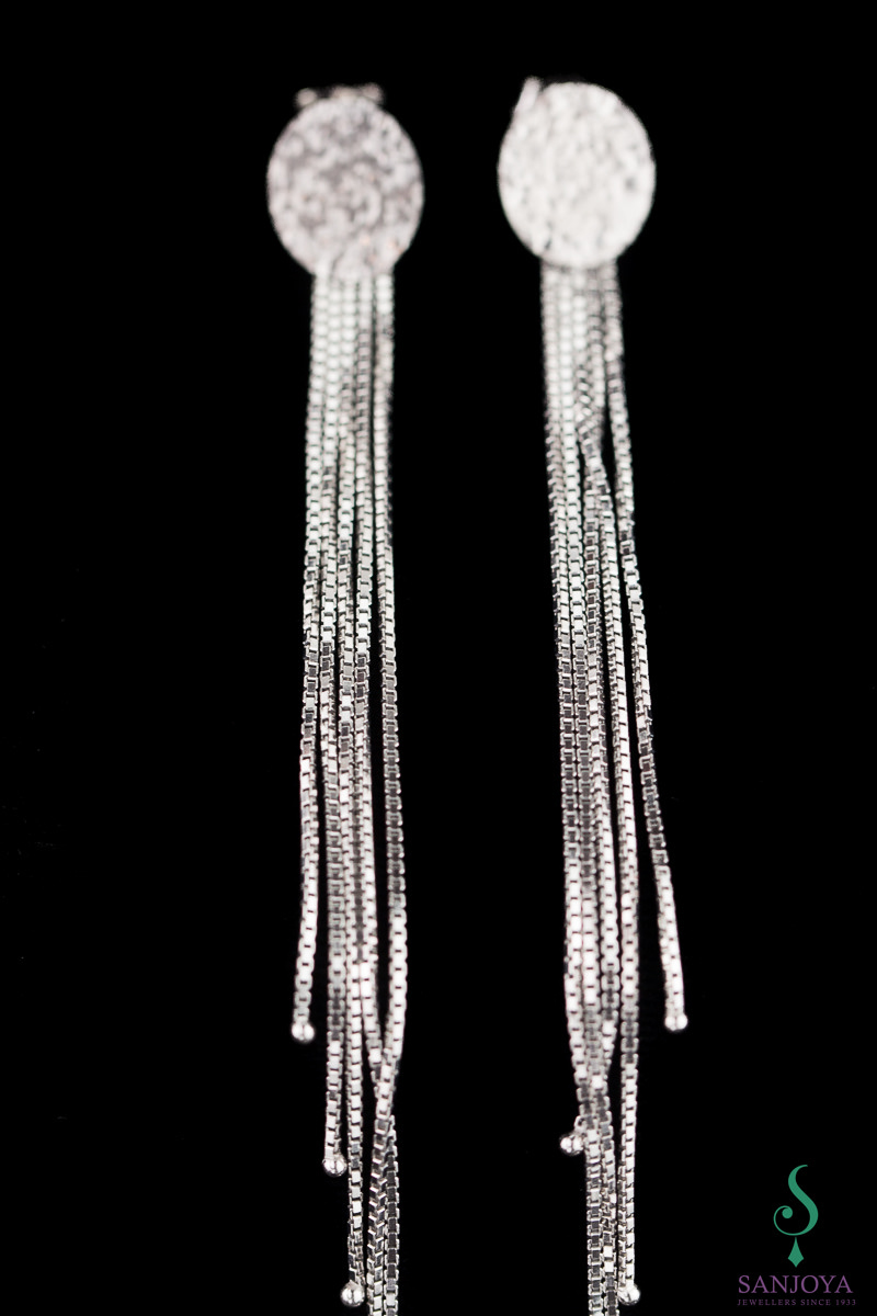 Sanjoya zilveren en lange oorbellen