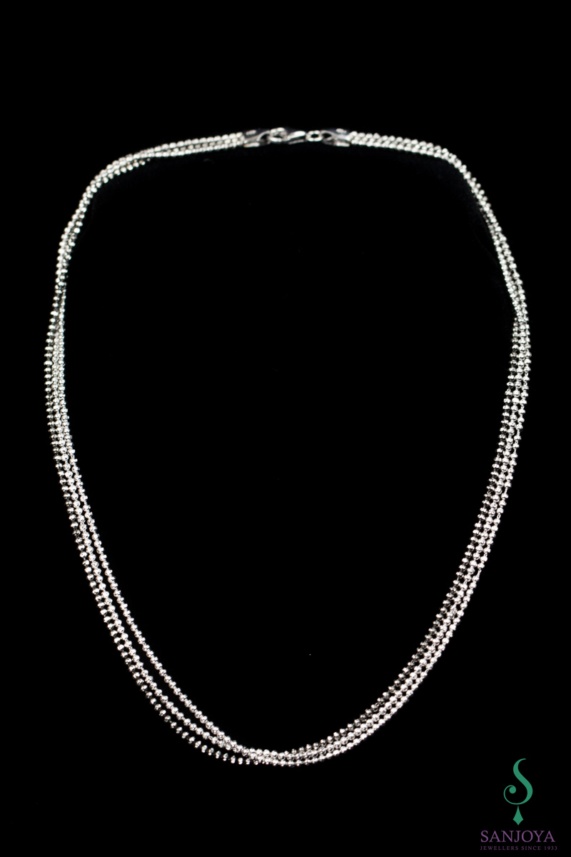 BIZ1217002 - Drie sterling zilveren kettingen van zilver en zwart