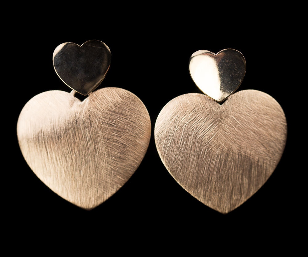 Rose gold heart-shaped earrings