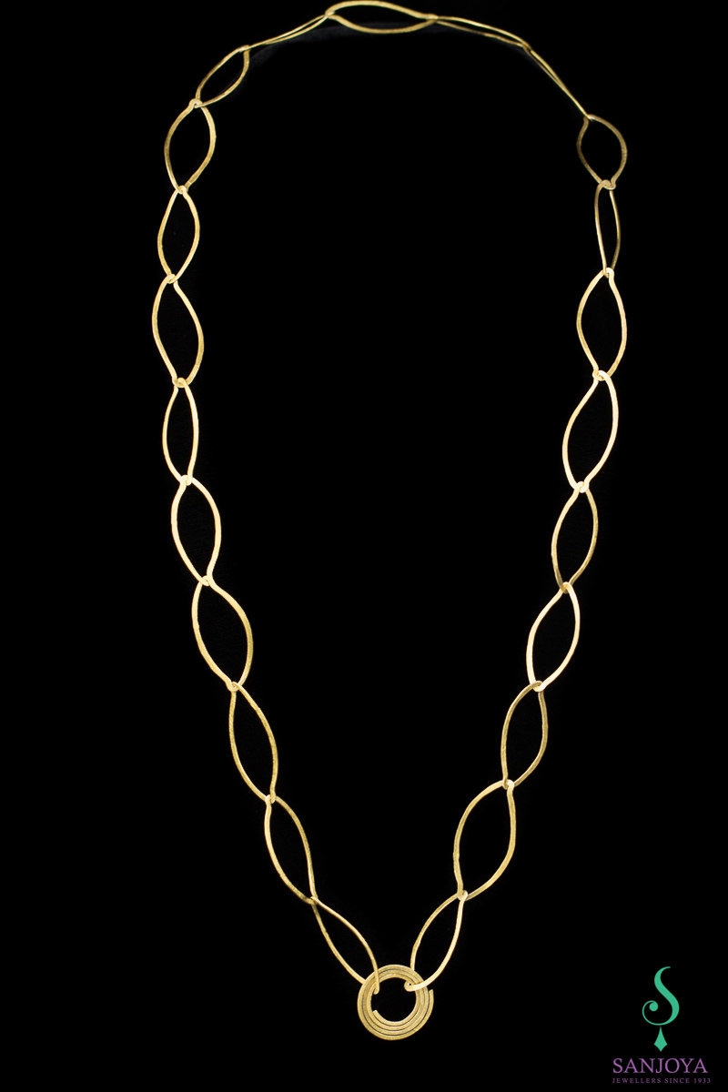 ORI1216003 - Vergulde open schakel collier