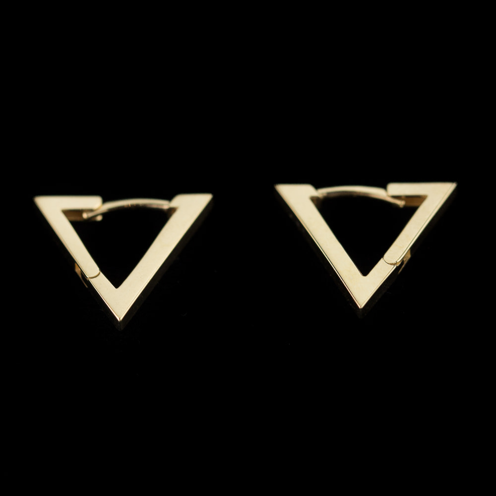 Golden triangle earrings from 18kt