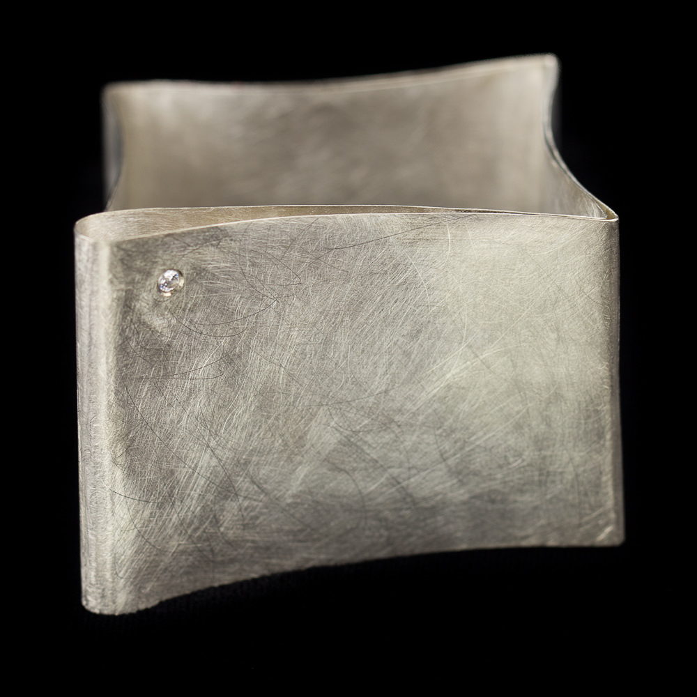 ORI0117005 - Zilver en gematteerde vierkante slavenarmband