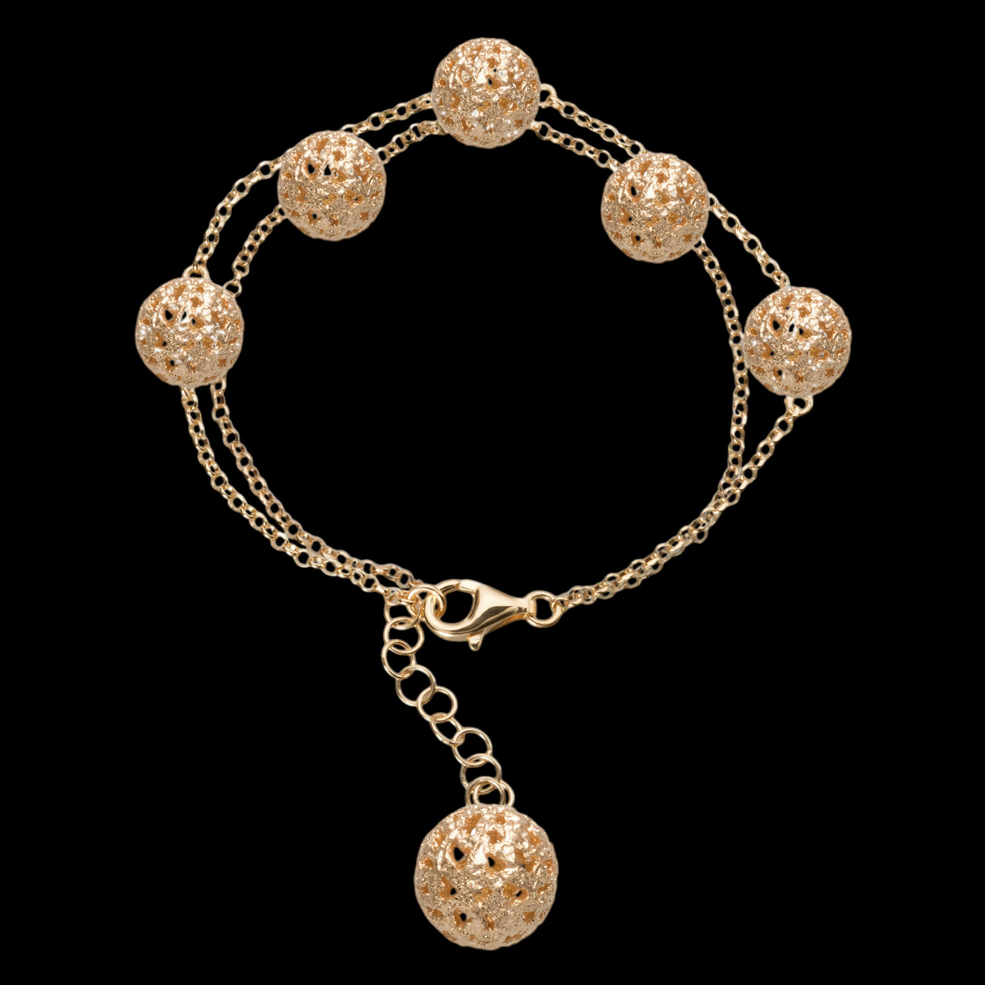 Zilververgulde armband met enkele transparante bolletjes 