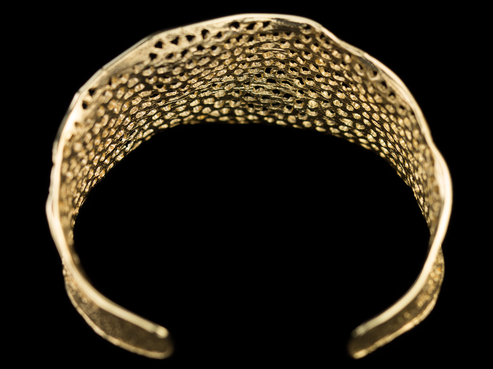 Dainty gold plated cuff bracelet with flare