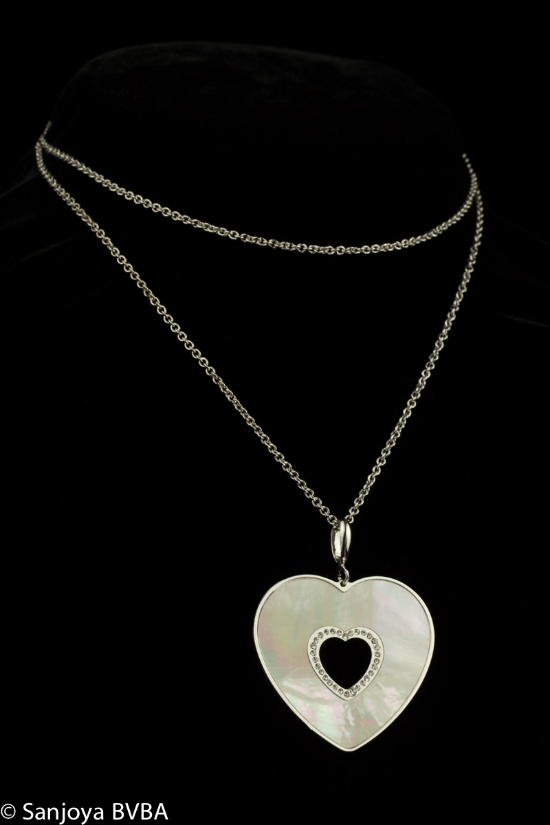 SC0413061 - Italiaanse zilveren schakelketting met hartvormige hanger