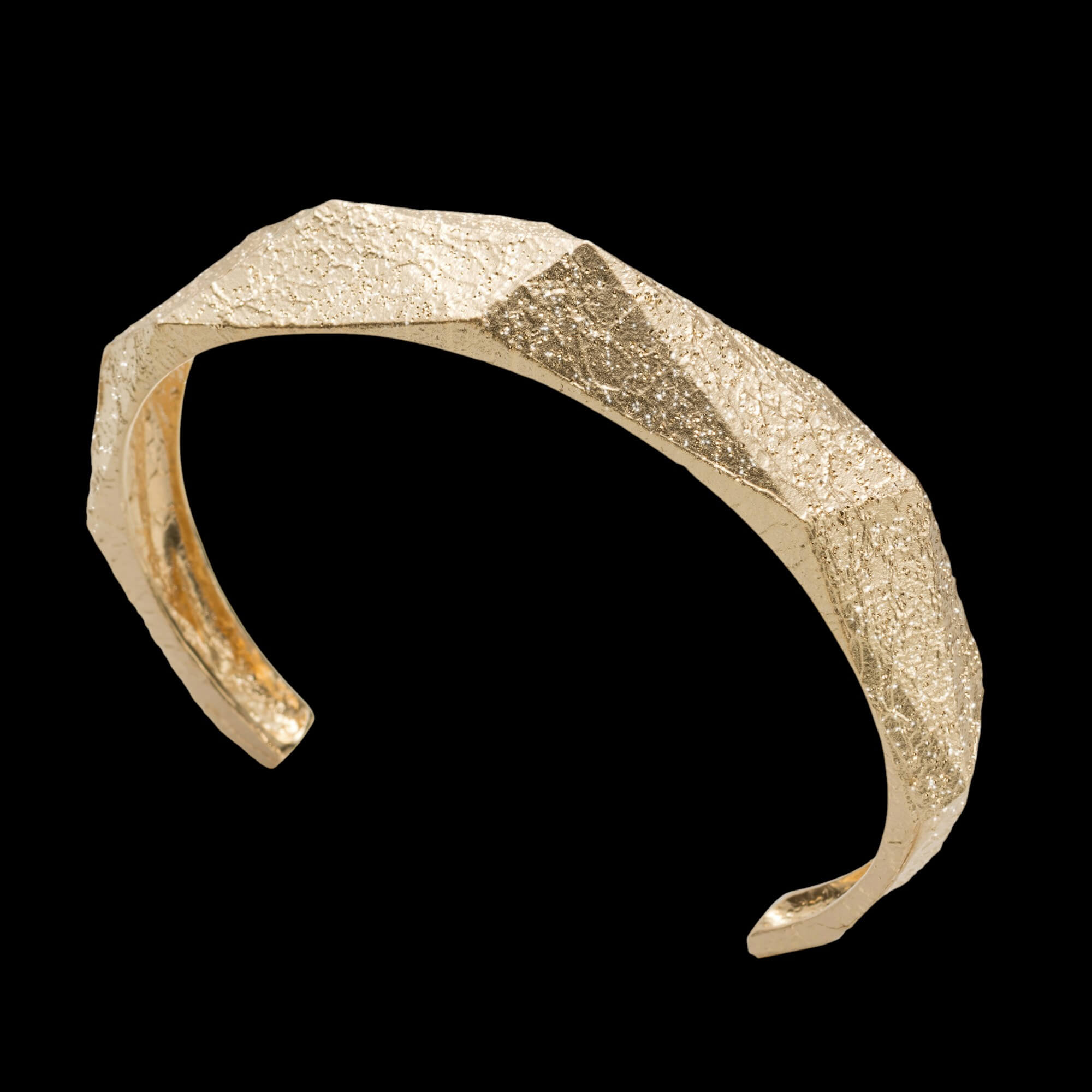 Gold-Plated Bangle with an Organic Finish