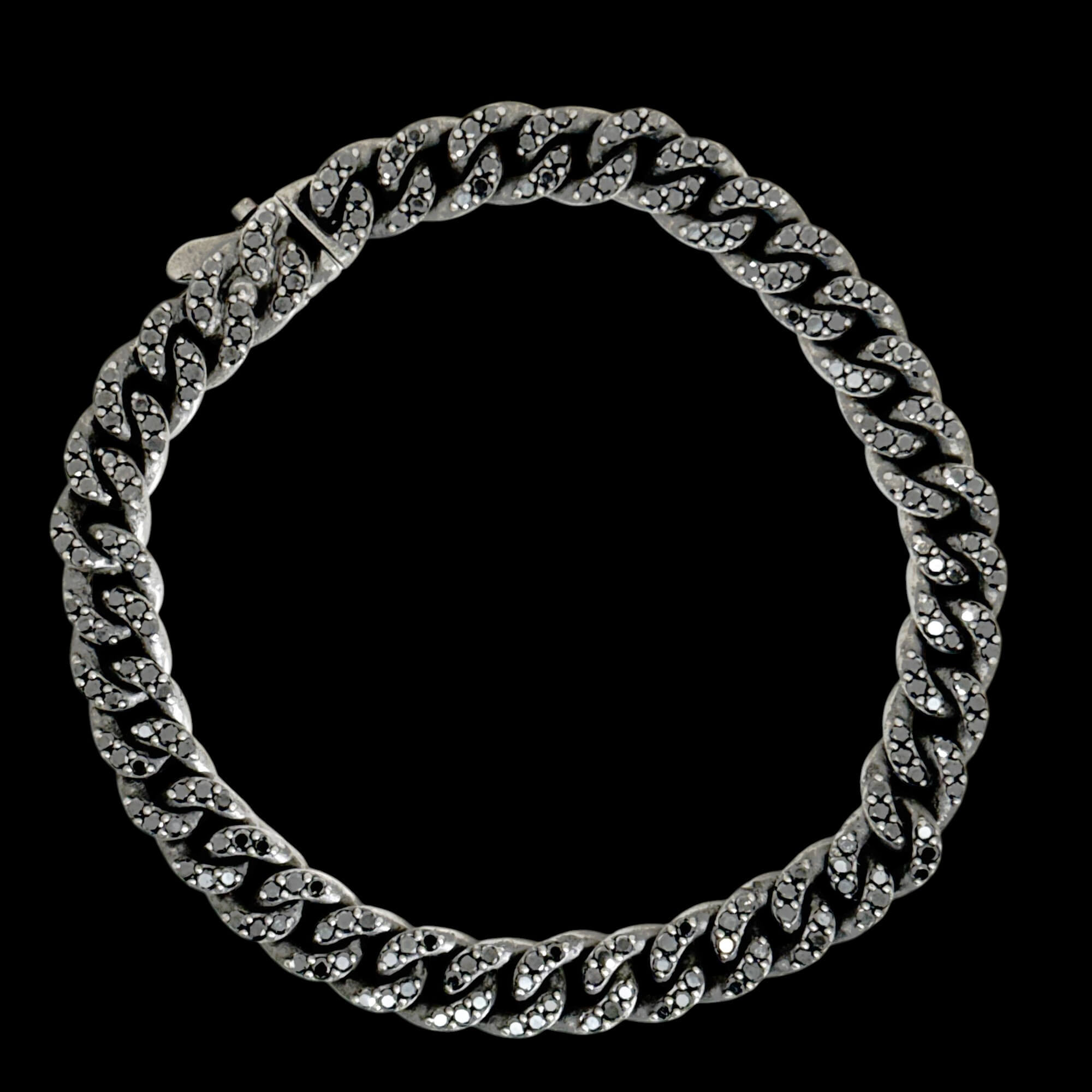 Titanium armband met zwarte diamanten