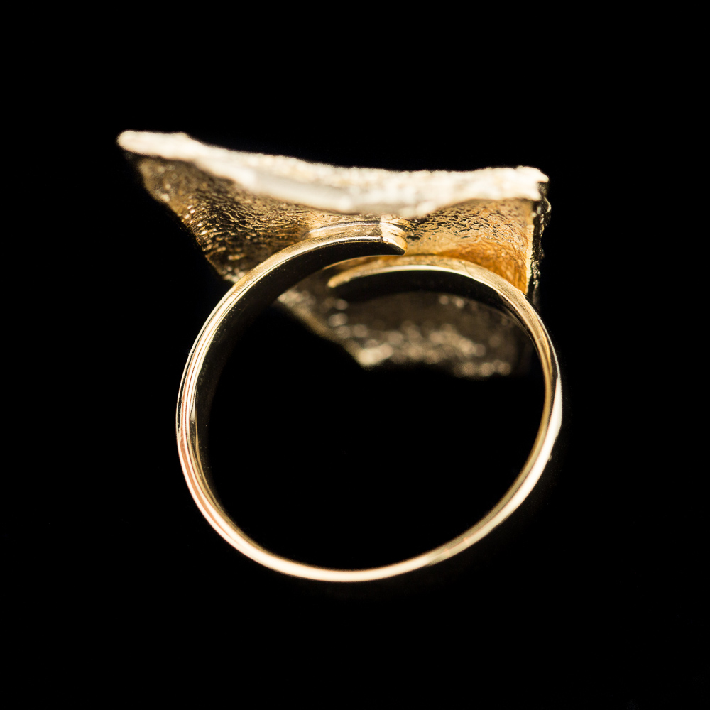 PRE1118020 - Steenvormige ring van verguld zilver