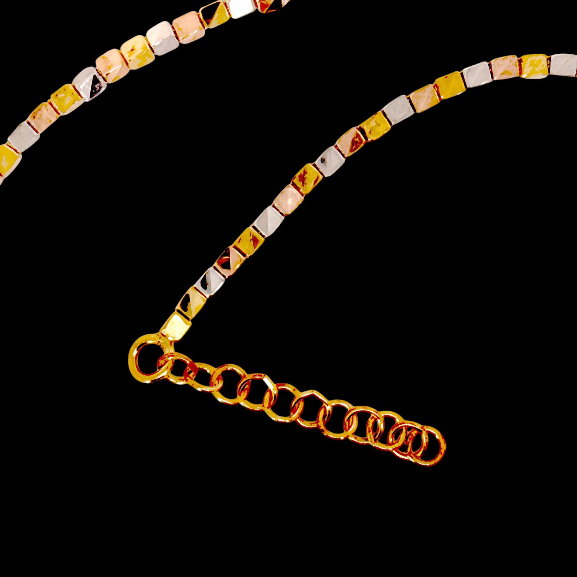 Chaîne tricolore, carrés de 3 mm avec détails