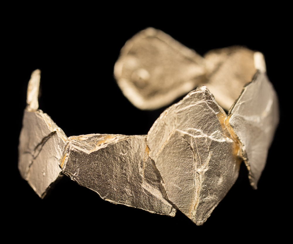 PRE1118016 - Steenvormige slavenarmband van verguld zilver