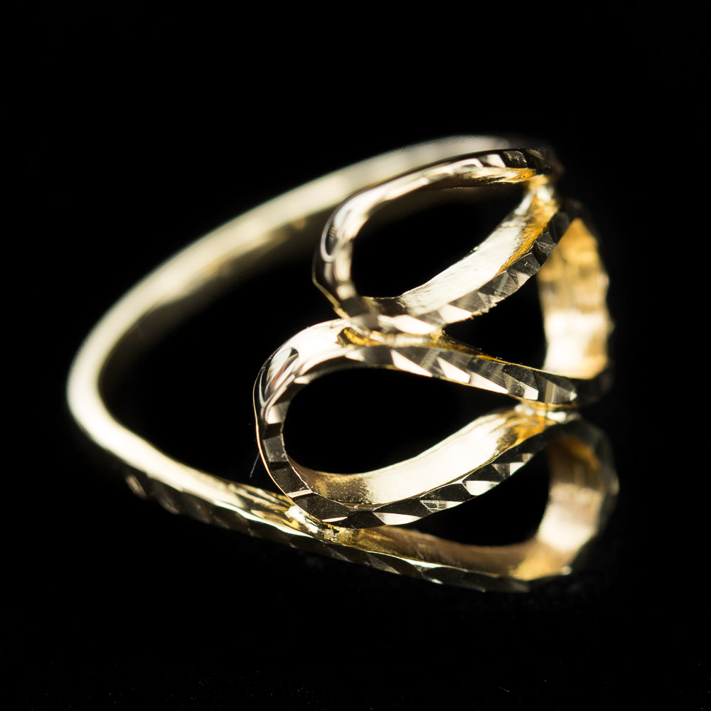 CLE1016002 - Openbewerkte ring van glinsterend verguld zilver