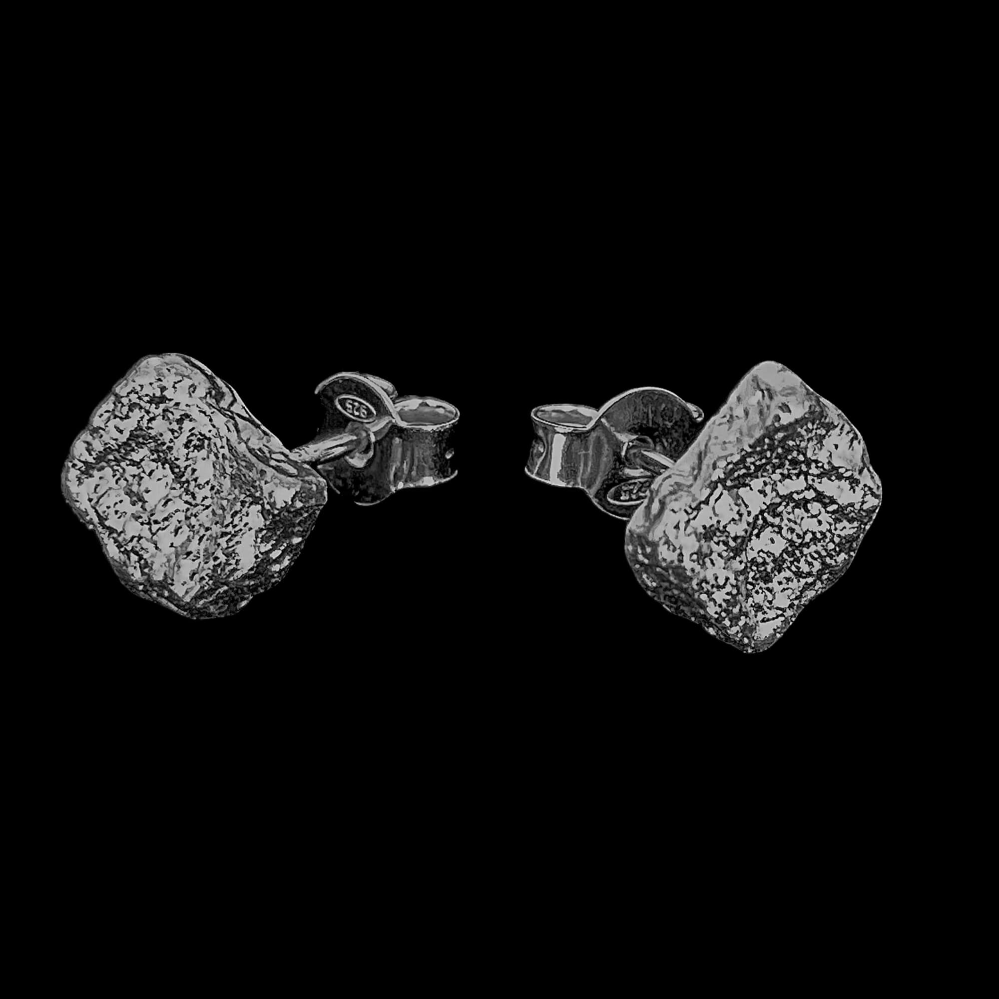 Small gray stone-shaped earrings