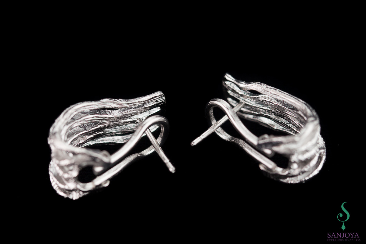 PRE1118034 - Magnifiek vormgegeven gediamanteerde oorbellen van zilver