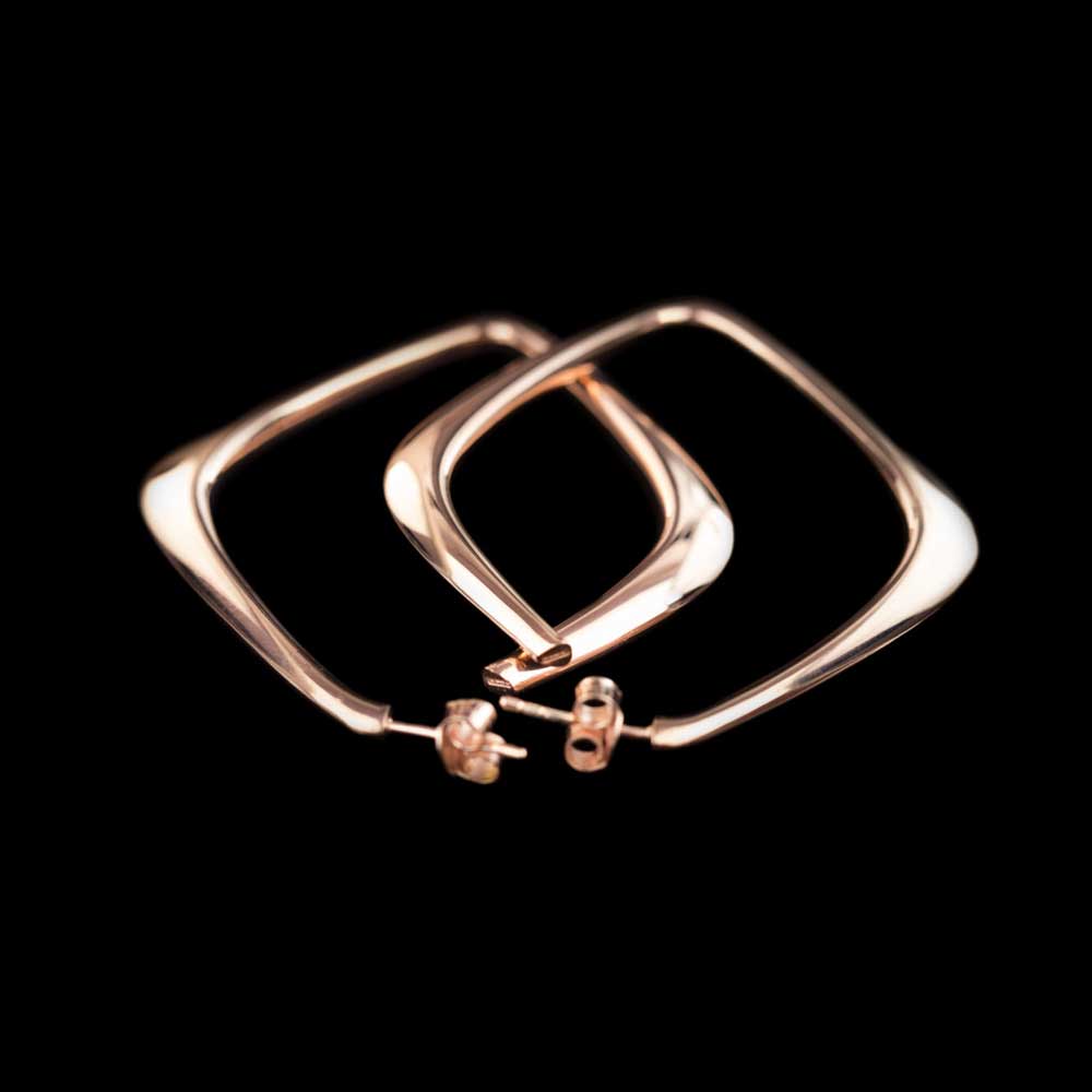 CLE0316007 - Rosé vierkantvormige oorbellen