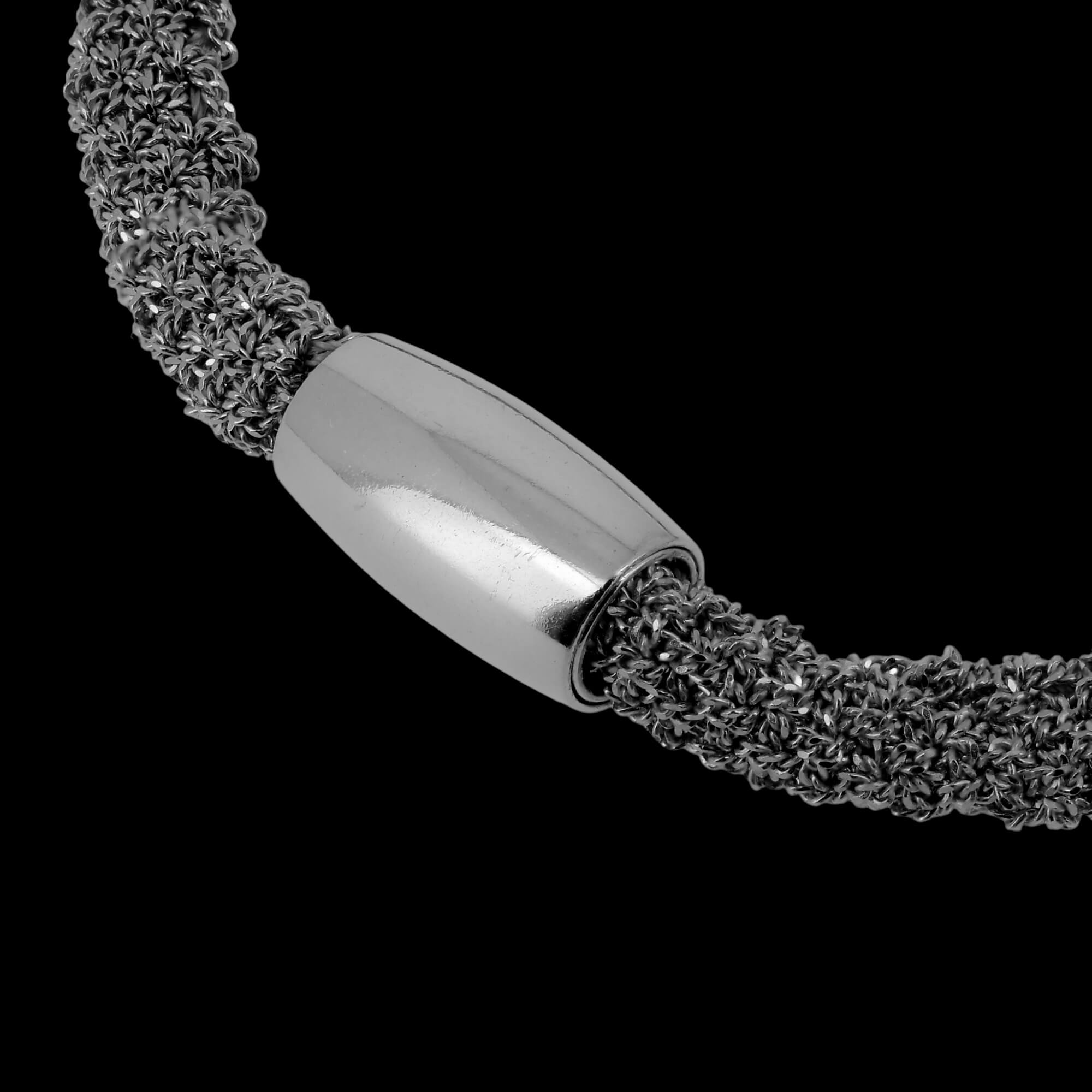 Gray wider silver interwoven bracelet