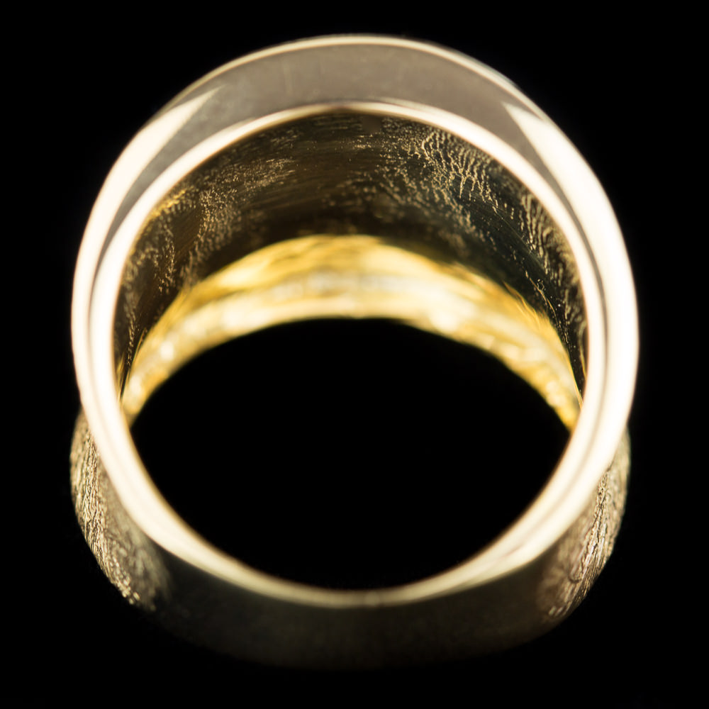 Gold plated matt Sanjoya ring