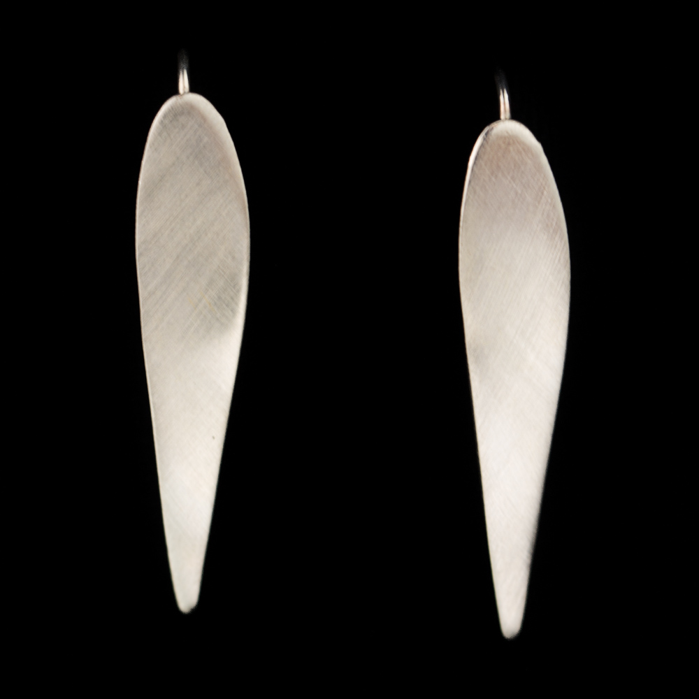Silver long and matt earrings