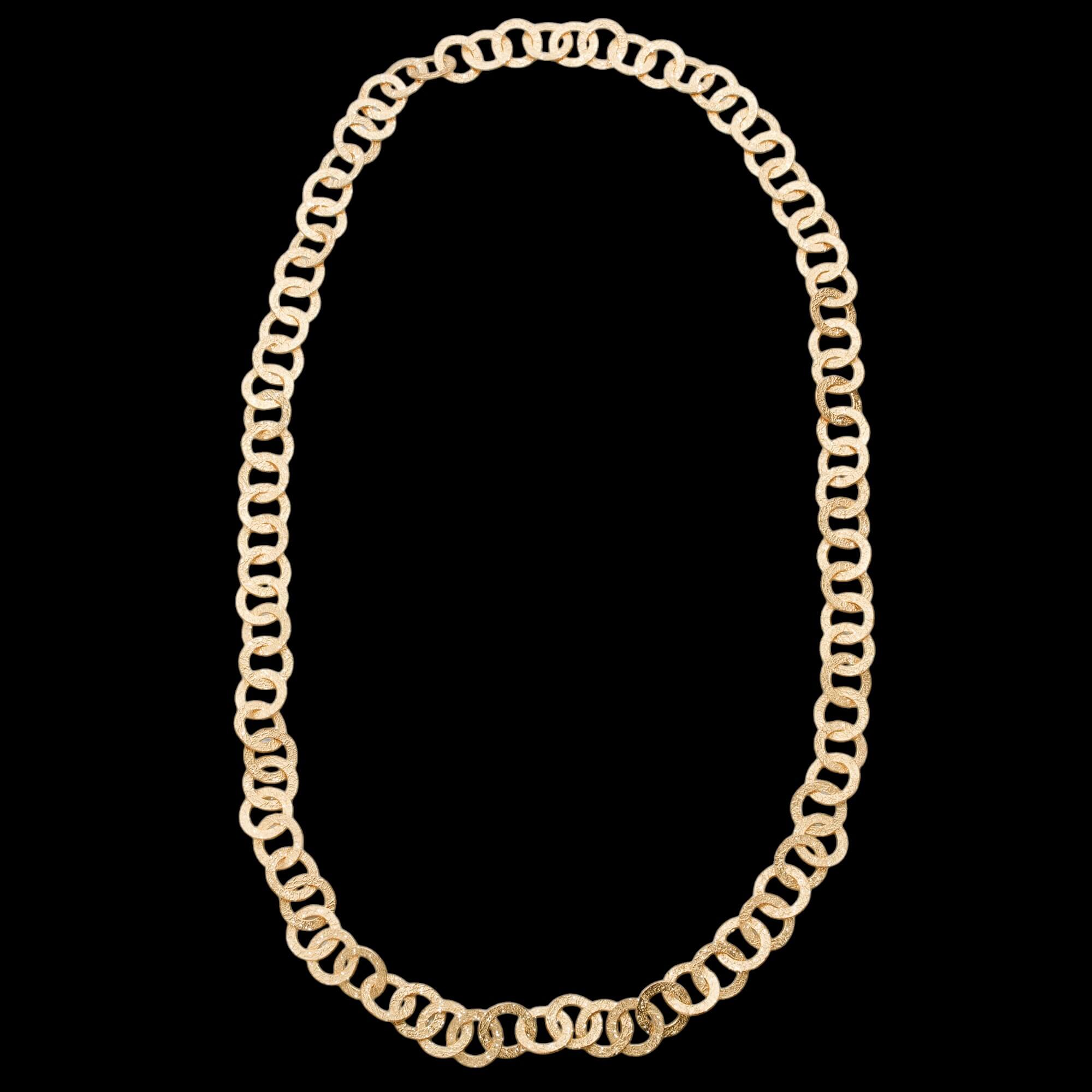 Original gold-plated link chain with diamond-cut circles