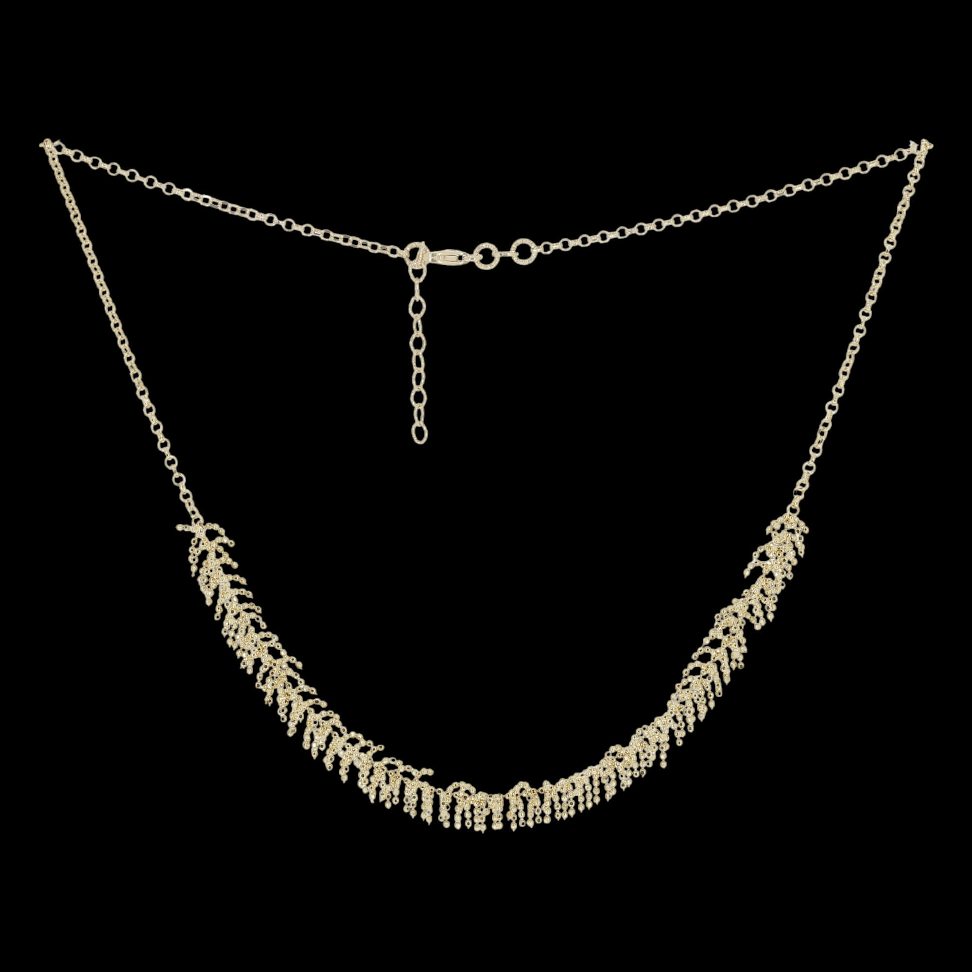 Chic around necklace with refined branches of 18kt gold