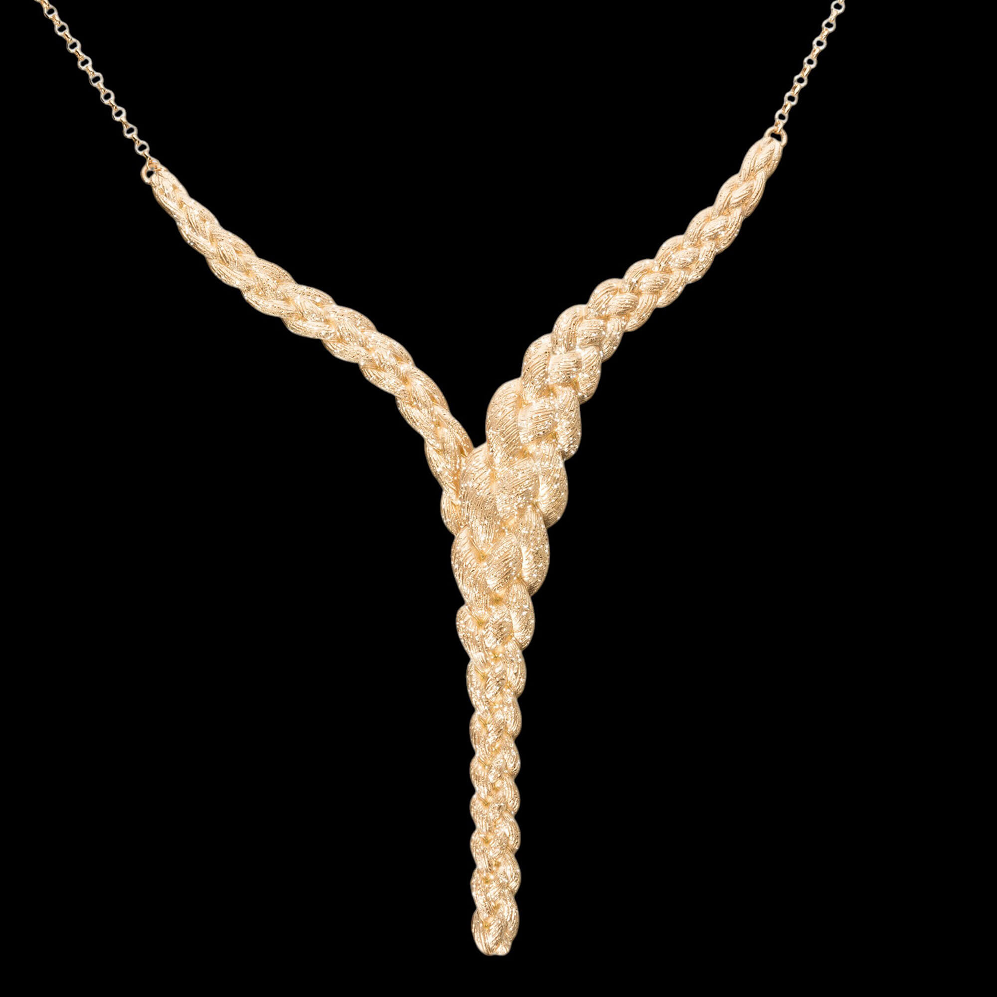 Vergulde langwerpige hanger met ketting Vergulde langwerpige hanger met ketting