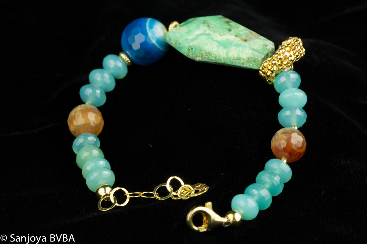 OX0413024 - Griekse armband met turquoise en kleurstenen